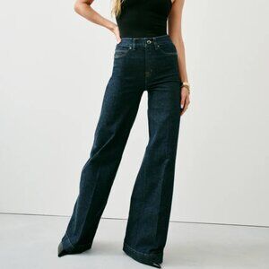 Spanx Womens SPANXshape EveryWear Wide Leg Jeans Raw Indigo Sz 2X Petite NWT Lux
